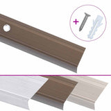 Stair Nosings in L-shape 15 pcs Aluminium 100 cm Brown 146764