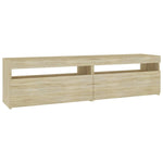 TV Cabinets 2 pcs with LED Lights Sonoma Oak 75x35x40 cm 804398
