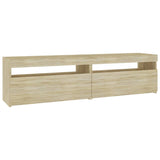 TV Cabinets 2 pcs with LED Lights Sonoma Oak 75x35x40 cm 804398