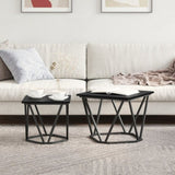 ZNTS Side Tables 2 pcs Black Oak Engineered Wood 868267