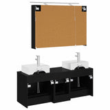 Bathroom Furniture Set 4 pcs Black Oak 3406816