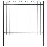 Garden Fence BOXTEL with Hoop Top Steel 181x150 cm Black 144932