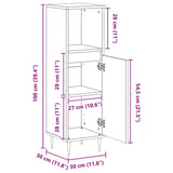 Bathroom Cabinet Artisan Oak 30x30x100 cm Engineered Wood 857206