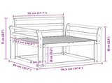 Outdoor Middle Sofa Solid Acacia Wood White 3439008