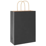 Paper Bags 250 pcs with Handles Black 26x12x35 cm 4101646