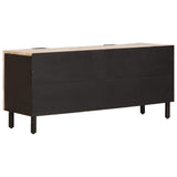 TV Cabinet White Wash Finish 105 x 33 x 46 cm Solid Mango Wood 4017878