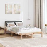 Bed frame Brown and dark grey 120 x 190 cm Solid pine wood 878695