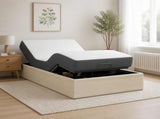 Electric Adjustable Bed Frame Cream 190 x 90 x 33.5 cm Steel 42037327