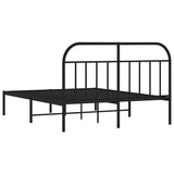Metal Bed Frame without Mattress with Headboard Black 150x200cm 353637