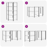 Corner Shelf with Shelf Silver 90 x 90 x 198 cm Engineered Wood 42002772