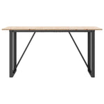 ZNTS Dining Table O-Frame 140x80x75 cm Solid Wood Pine and Steel 3282676