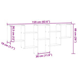 ZNTS Wall Shelf Black Oak 159x18x66 cm Engineered Wood 868073