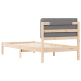 Bed Frame with Upholstered Headboard Light Grey 100 x 200 cm 877929