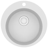 Granite Kitchen Sink Single Basin Round White 144865