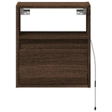 Wall-mounted Bedside Cabinets with LED Lights 2 pcs Brown Oak 3307988