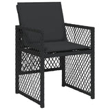 9 Piece Garden Dining Set with Cushions Black Poly Rattan 3210739