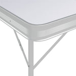 Folding Camping Table with 2 Benches Aluminium White 48181