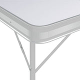 Folding Camping Table with 2 Benches Aluminium White 48181