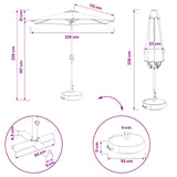 Garden Parasol with LED Lights 230 x 230 cm Polyester Black 42036254