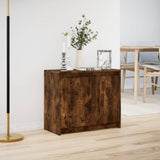 Sideboard with LED Smoked Oak 72x34x61 cm Engineered Wood 852177