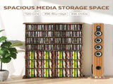 16-Compartment Media Shelf - Rustic Brown T3398P423534