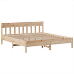 ZNTS Bed Frame without Mattress 180x200 cm Super King Solid Wood Pine 3323251
