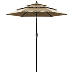 ZNTS 3-Tier Garden Parasol with Aluminium Pole Taupe 2 m 313855