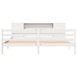 Bookcase Bed without Mattress White 200x200 cm Solid Wood Pine 3322212