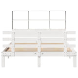 Bookcase Bed without Mattress White 160x200cm Solid Wood Pine 3322762