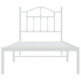 Metal Bed Frame without Mattress with Headboard White 80x200cm 353479