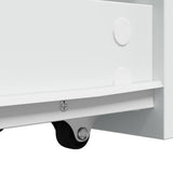 Narrow Bathroom Cupboard with Wheels White Engineered Wood 855277