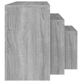 ZNTS Nesting Coffee Tables 3 pcs Grey Sonoma Engineered Wood 815985