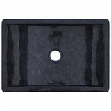 Bathroom Vanity Cabinet with Black Marble Sinks Solid Wood Teak 3096584