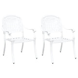 Garden Chair 2 pcs White 55 x 56.5 x 91cm Aluminium 42002372