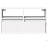 TV Wall Cabinet with LED Lights White 80x31x45 cm 852327