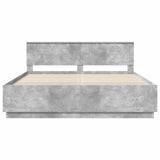 Bed Frame Concrete Grey 200 x 200 cm Engineered Wood 3408043