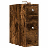Narrow Bathroom Cupboard with Wheels Smoked Oak Engineered Wood 855290