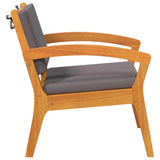 Garden Chair with Cushion 2 pcs Oil Natural Solid Acacia Wood 4106469