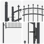 Fence Gate with Spikes Grey 125 x 100 cm Powder-coated steel 42009003