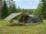 Cabin Tent with Roof Army green 6-Person Polyester and Steel 42028586