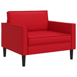 XL Armchair Red Faux Leather 42043522
