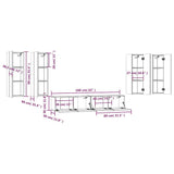 6 Piece TV Cabinet Set White Engineered Wood 3114342