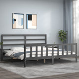 Bed Frame without Mattress Grey 200x200 cm Solid Wood Pine 3191928