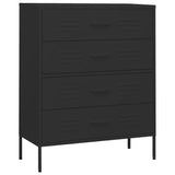 ZNTS Chest of Drawers Black 80x35x101.5 cm Steel 336205