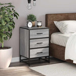 ZNTS Bedside Cabinet Grey Sonoma 40x34.5x60 cm Engineered Wood and Metal 848722