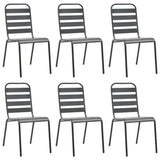 Dining Set Dark grey Steel with e-coated and powder-coated finish 3074477