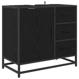 Bathroom Furniture Set 3 pcs Black Oak Engineered Wood 3402535