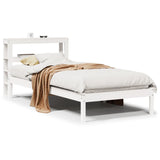 Bed Frame without Mattress White 75x190 cm Small Single Solid Wood Pine 3305707