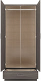 ZNTS Nevada 2 Door 1 Drawer Wardrobe 100-101-128