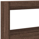 Headboard Cabinet with LED Brown Oak 160x17x102 cm 839209
